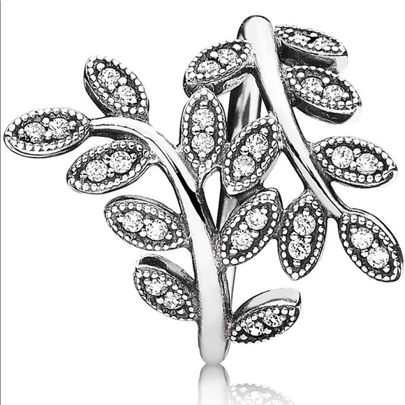 Authentic Pandora Ring Sparkling Leaves Sterling Silver Ring 190921CZ - Picture 3 of 4